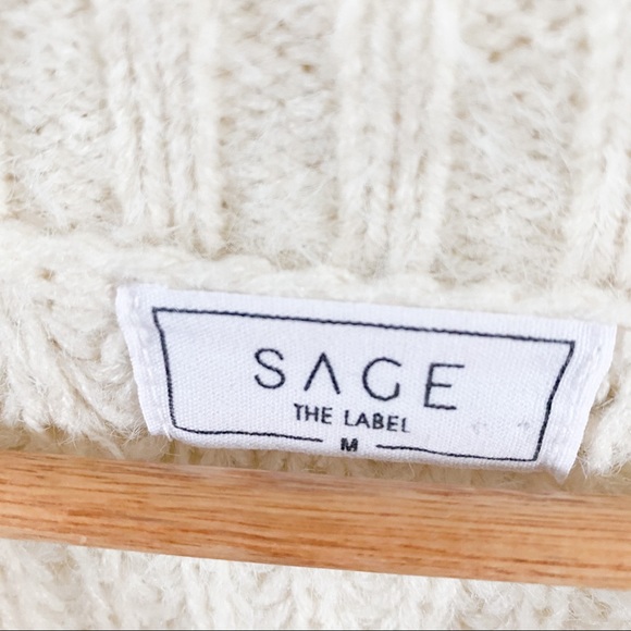 Sage the Label Cream chunky sweater with fringe - Picture 2 of 3